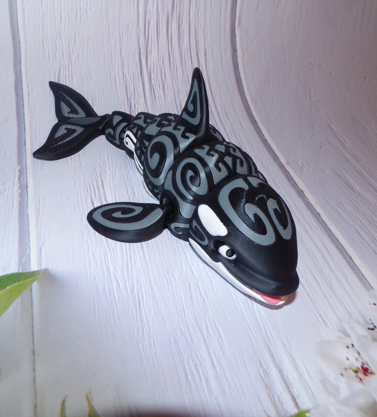Orca:3D Printed Articulated Tattoo Orca - Wonderland 3D Printing
