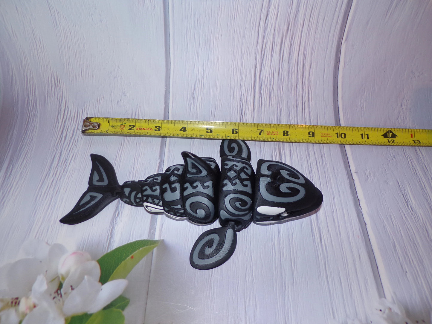 Orca:3D Printed Articulated Tattoo Orca - Wonderland 3D Printing