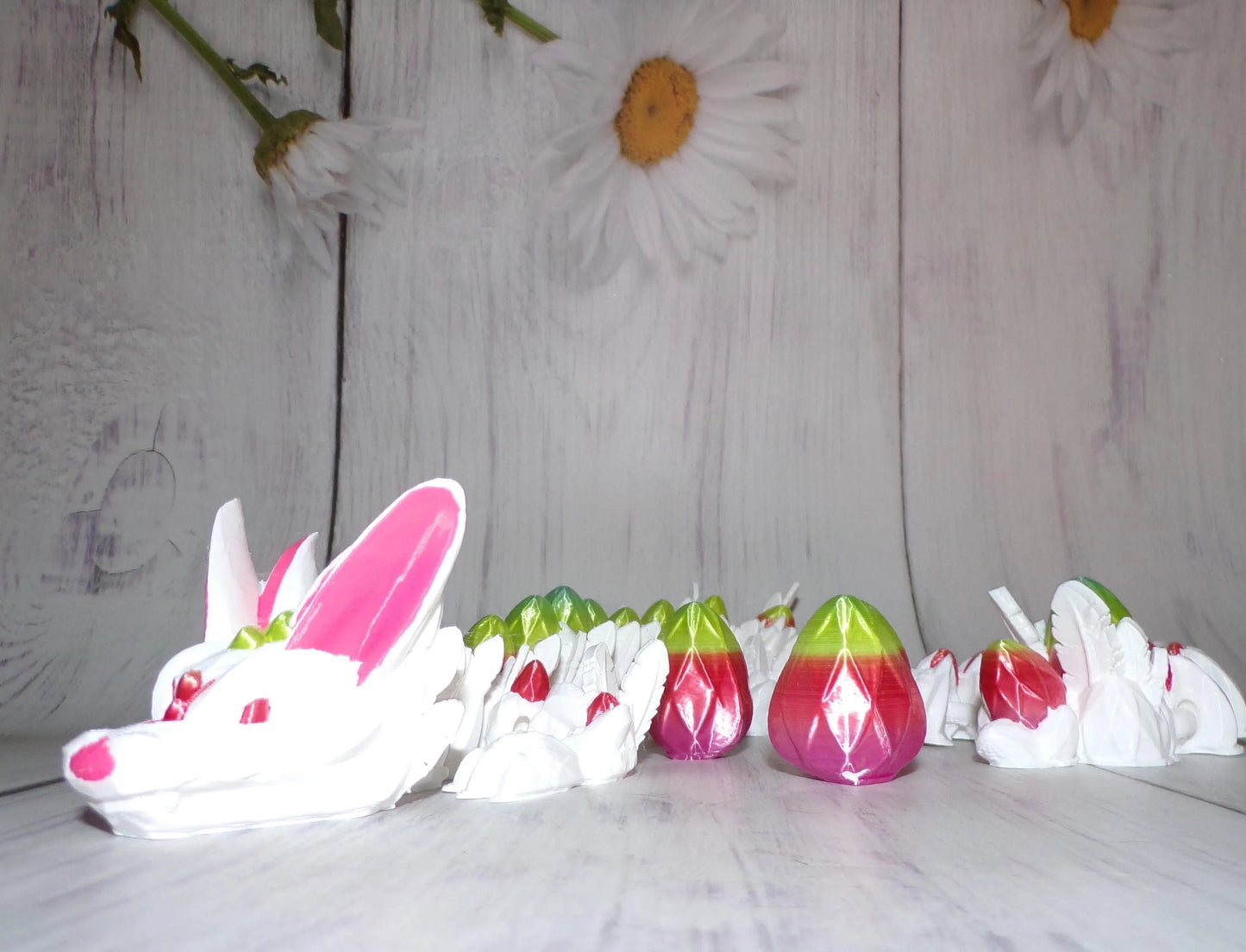 Easter Dragon or Baby Dragon 3D Printed Articulated Fidget Figurine Toy - Wonderland 3D Printing