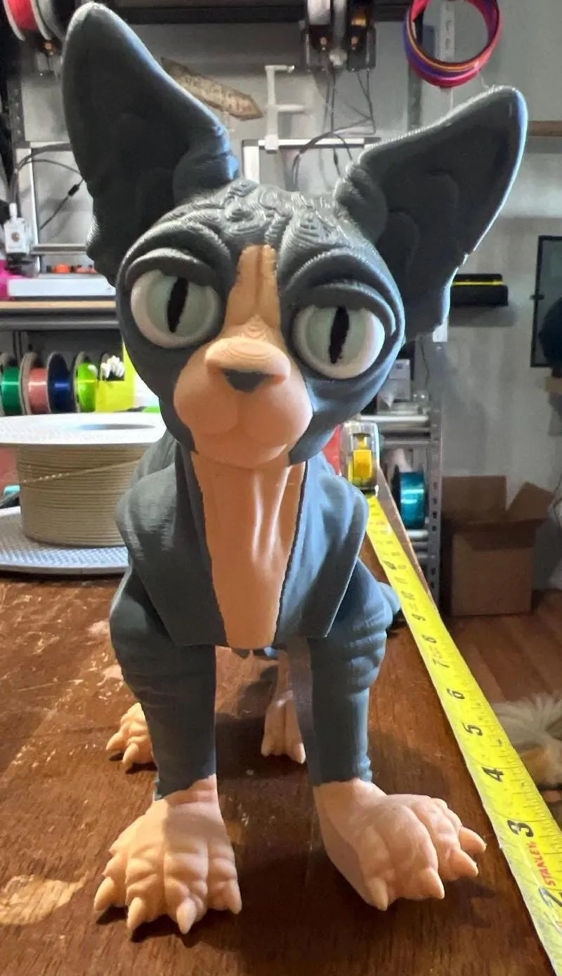 Sphinx Cat 3D Printed Articulated Figurine - Wonderland 3D Printing