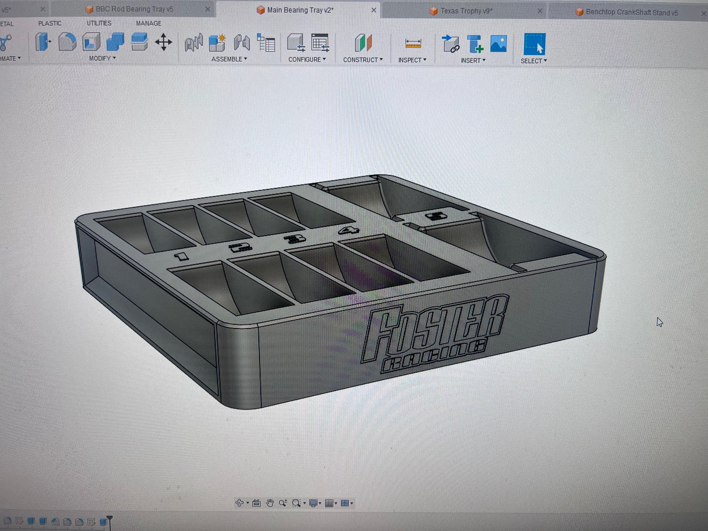 Race Engine Bearing Trays 3D Printed Customizable - Wonderland 3D Printing