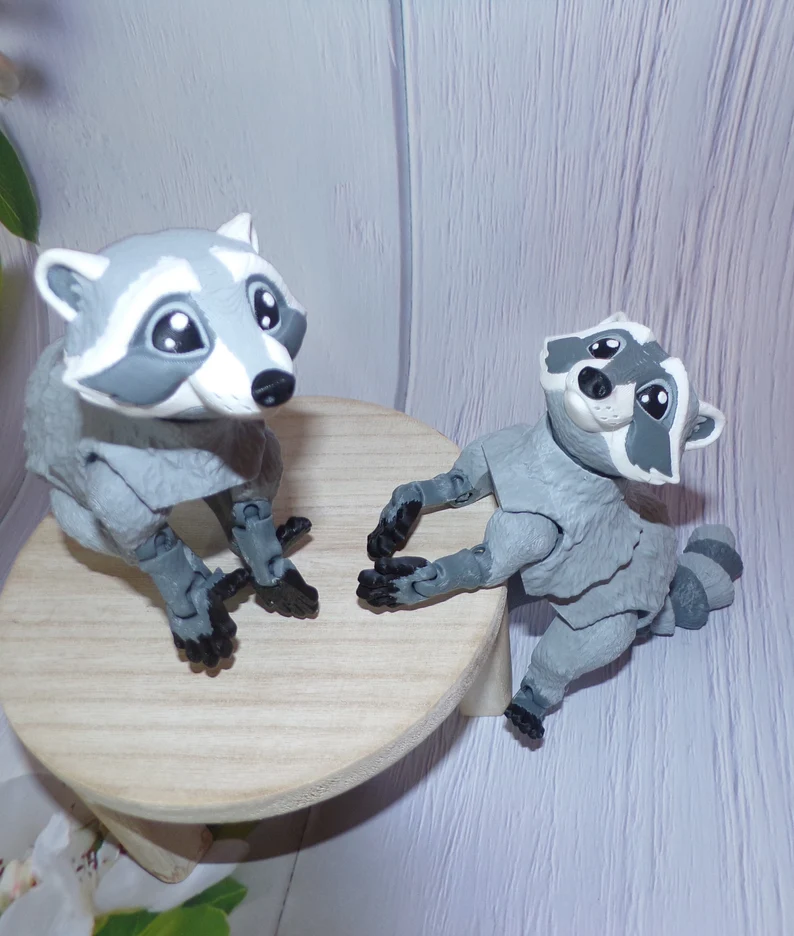 Raccoon: 3D Printed Articulated Raccoon - Wonderland 3D Printing