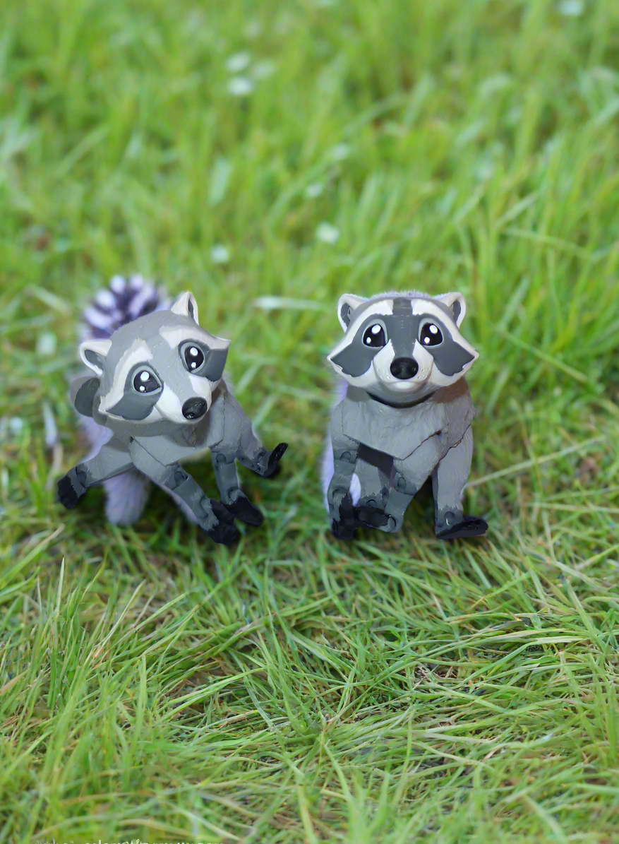 Raccoon: 3D Printed Articulated Raccoon - Wonderland 3D Printing