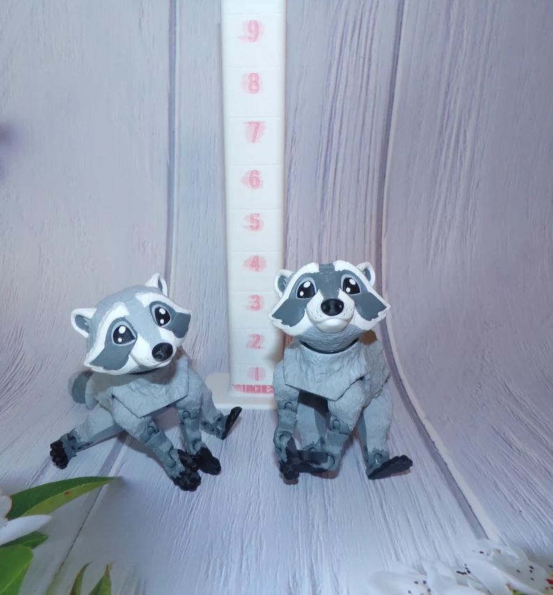Raccoon: 3D Printed Articulated Raccoon - Wonderland 3D Printing