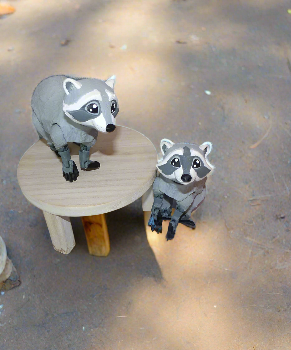 Raccoon: 3D Printed Articulated Raccoon - Wonderland 3D Printing