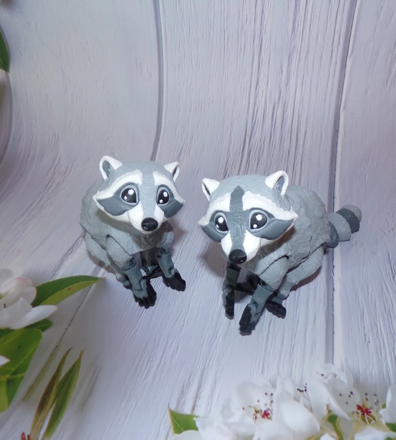 Raccoon: 3D Printed Articulated Raccoon - Wonderland 3D Printing