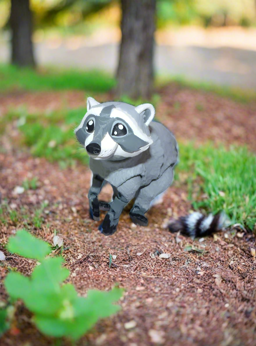 Raccoon: 3D Printed Articulated Raccoon - Wonderland 3D Printing