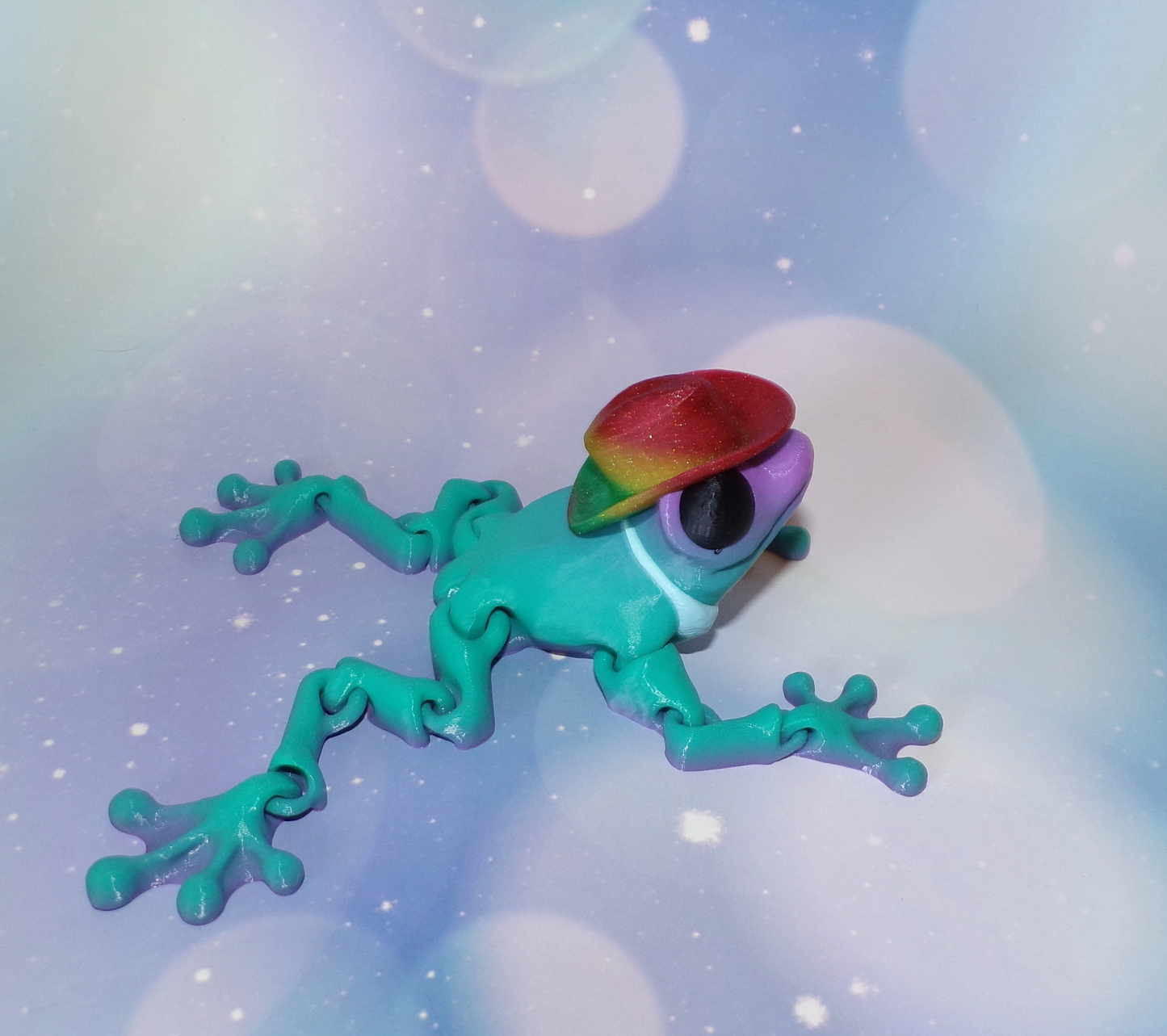 Cowboy Frog: 3D Printed Articulated Fidget Toy - Wonderland 3D Printing