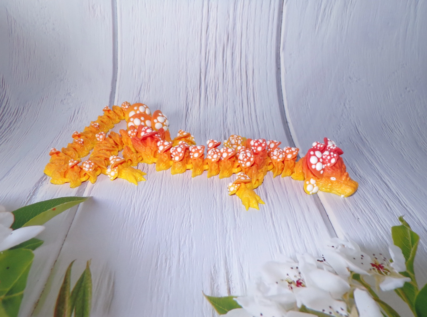 Mushroom Dragon: 3D Printed Fully Articulated Mushroom Dragon - Wonderland 3D Printing