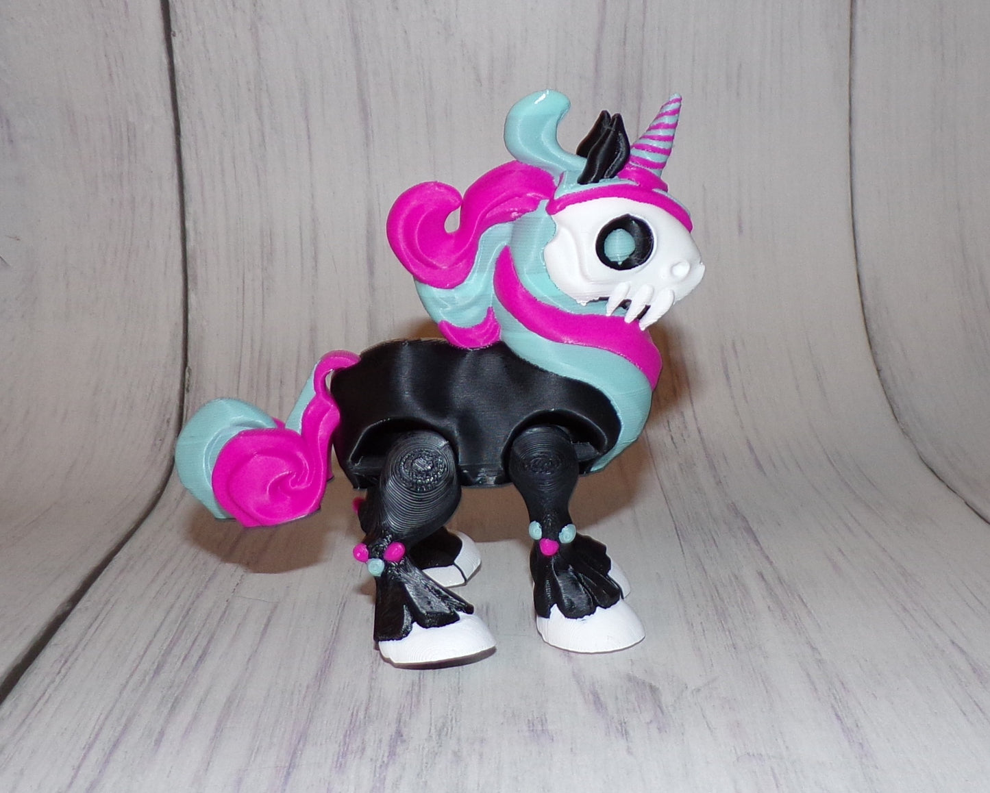 Spooky Unicorn, 3D Printed Articulated Figurine - Wonderland 3D Printing 