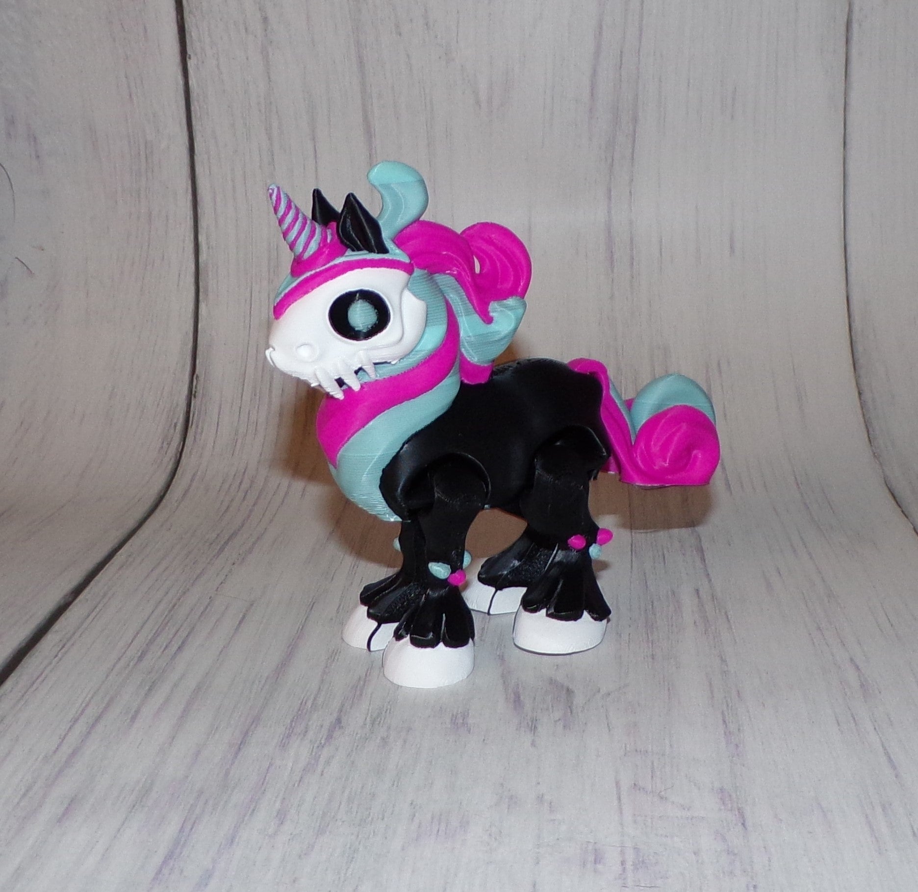 Spooky Unicorn, 3D Printed Articulated Figurine - Wonderland 3D Printing 