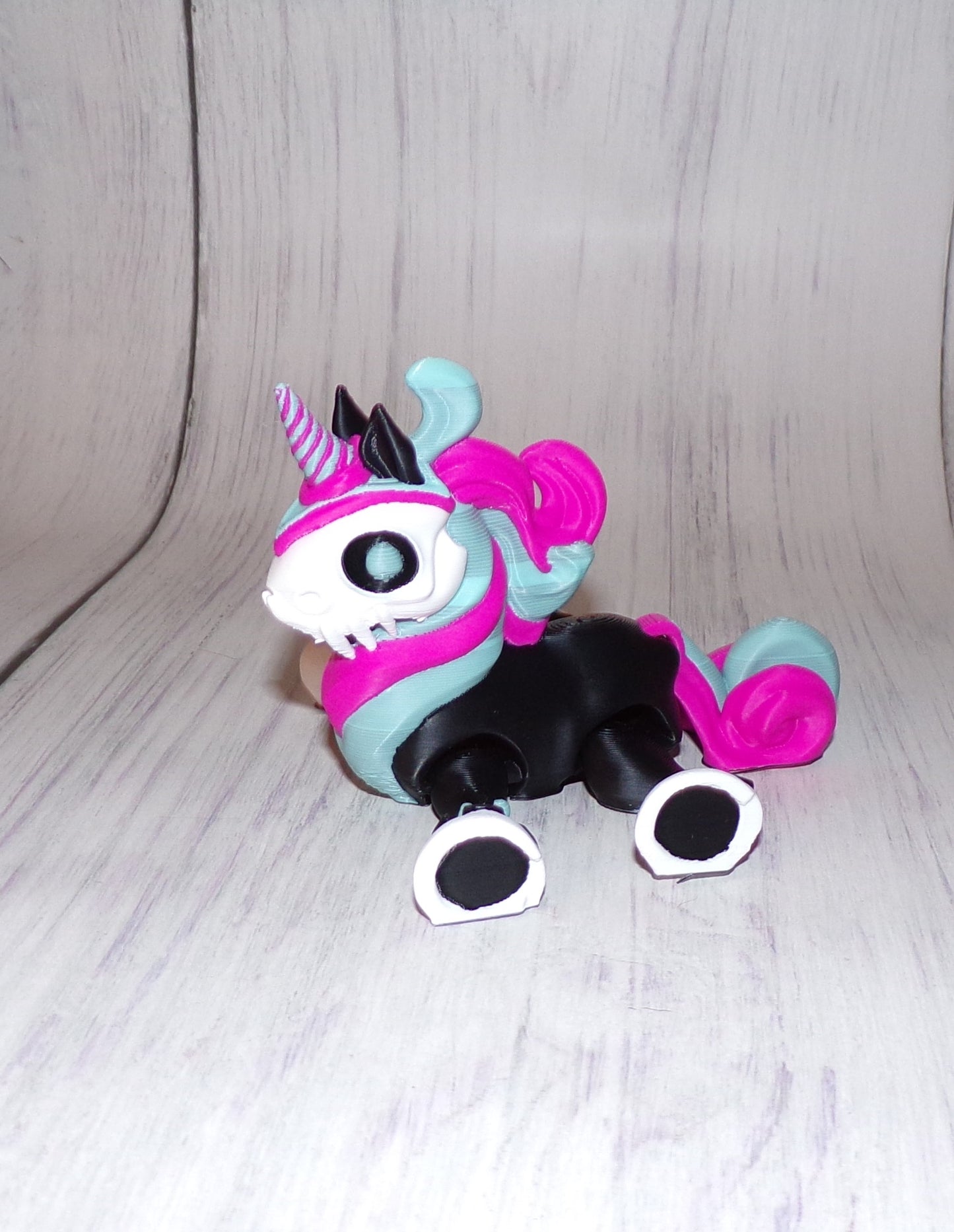 Spooky Unicorn, 3D Printed Articulated Figurine - Wonderland 3D Printing 