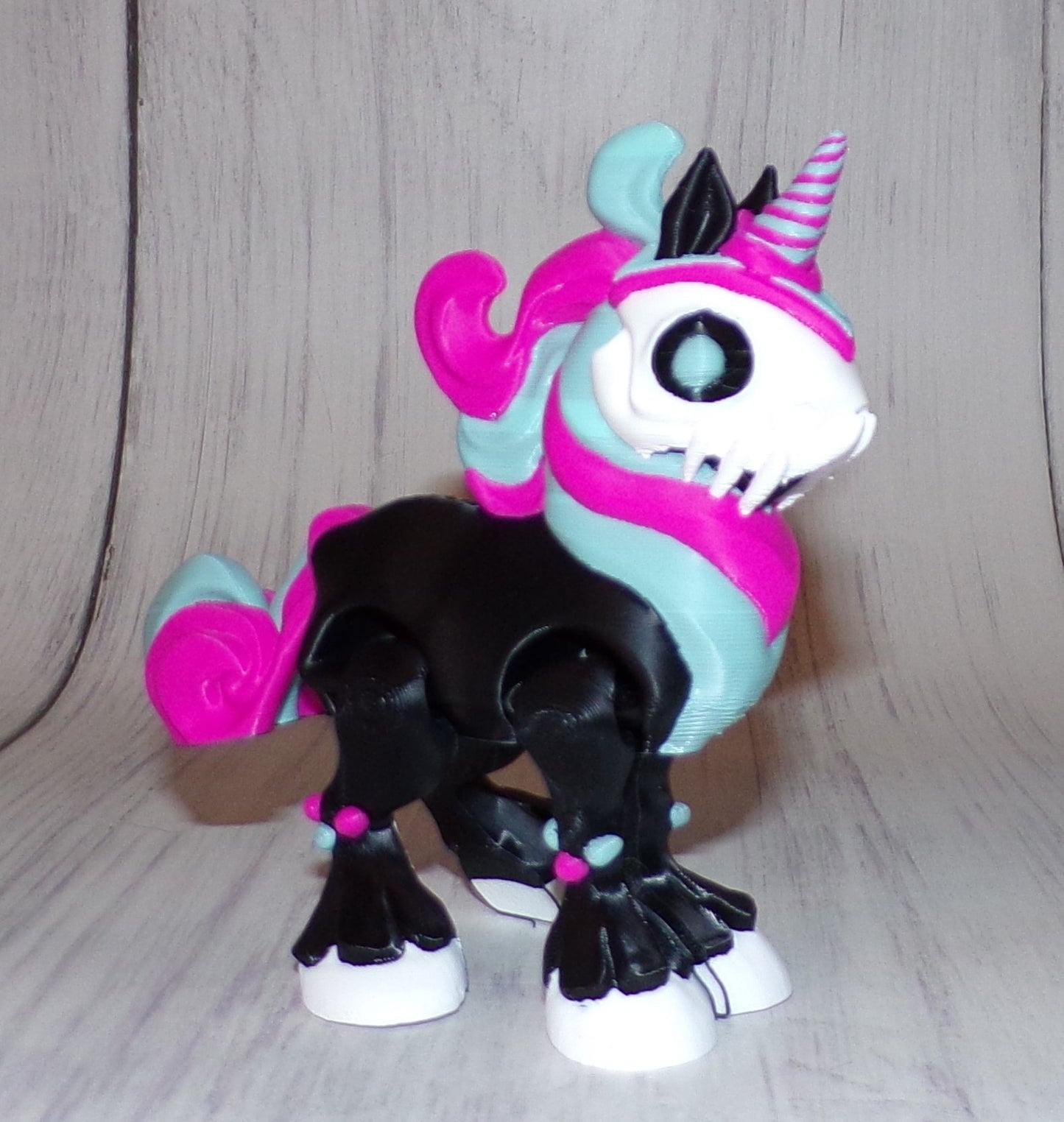 Spooky Unicorn, 3D Printed Articulated Figurine - Wonderland 3D Printing 