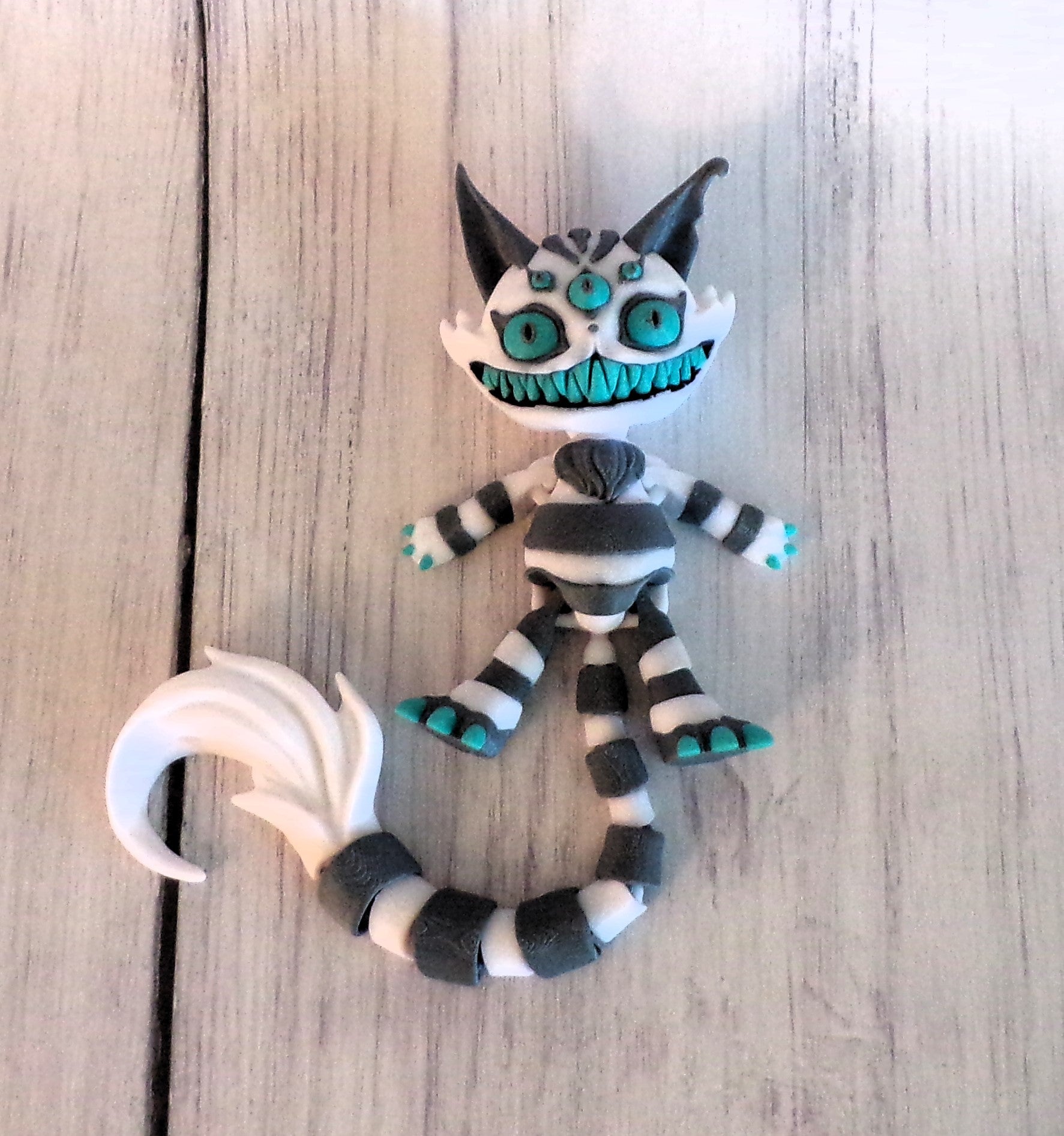 Creepy Cat 3d printed Articulated Figurine - Wonderland 3D Printing 