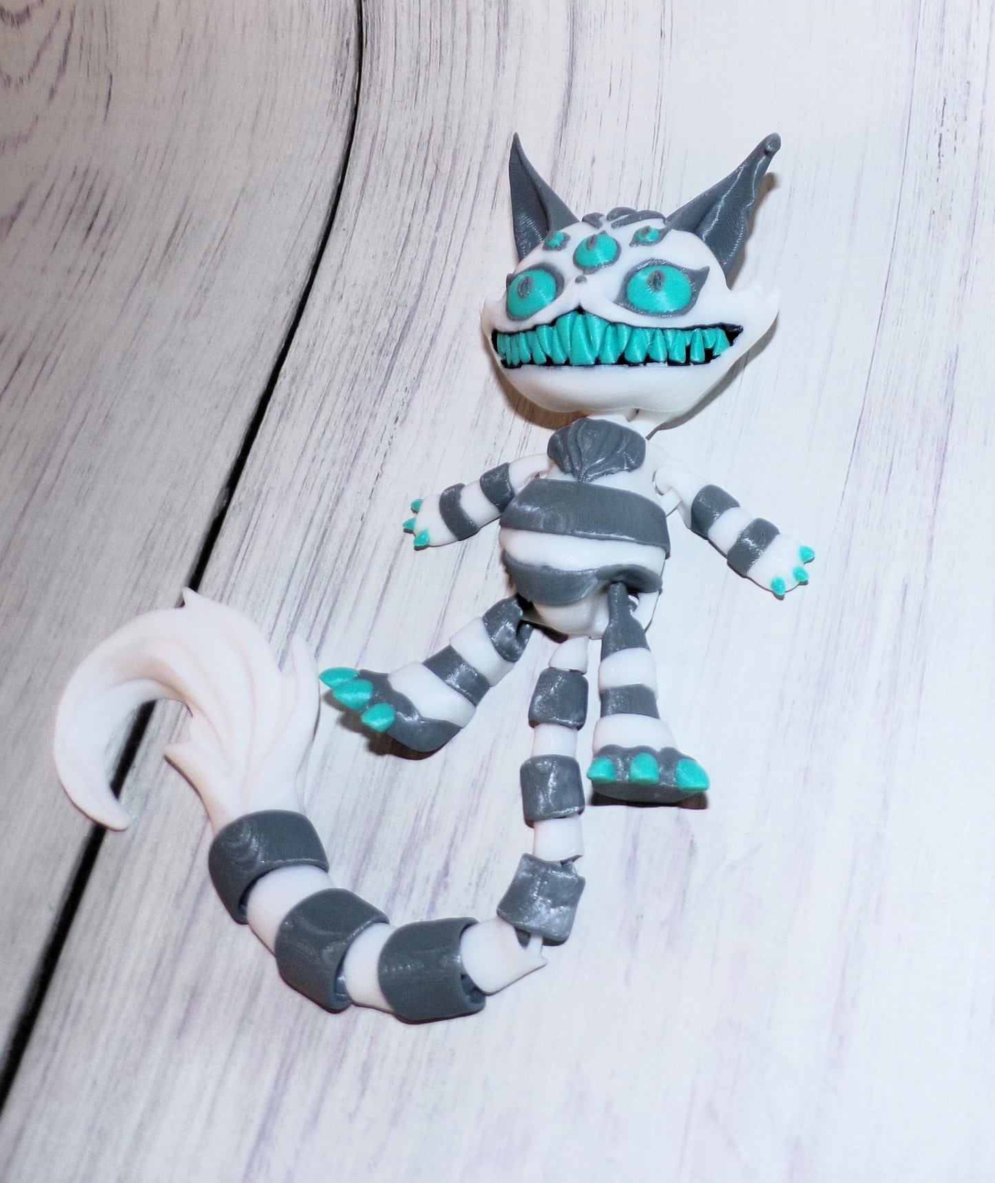 Creepy Cat 3d printed Articulated Figurine - Wonderland 3D Printing 