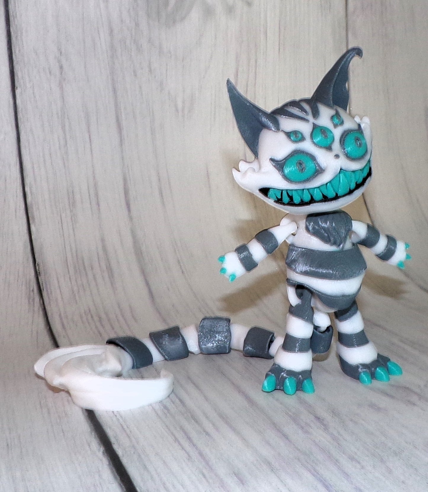 Creepy Cat 3d printed Articulated Figurine - Wonderland 3D Printing 