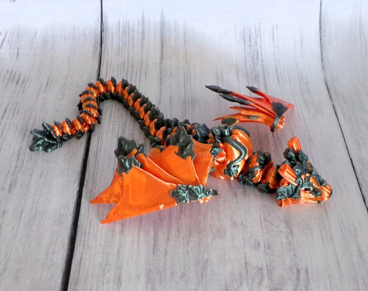 Pumpkin Wyvern Dragon Articulated Figurine - Wonderland 3D Printing 