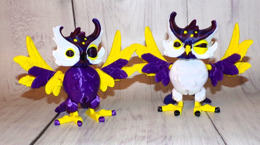 Creepy Owl 3d Printed Articulated Figurine - Wonderland 3D Printing 