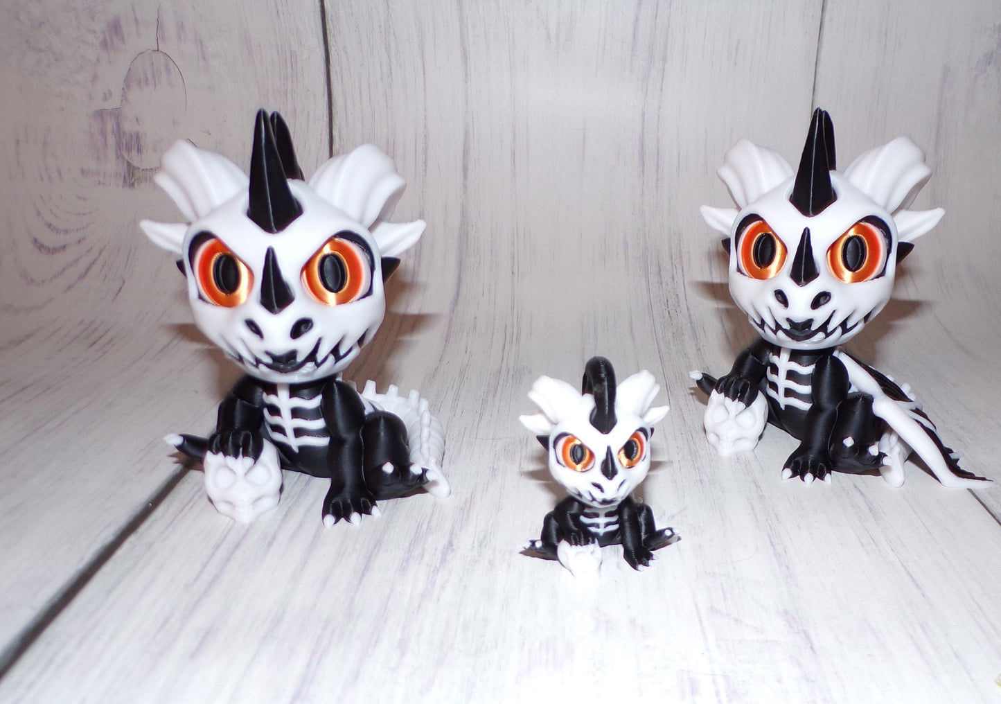 Skeleton Dragon Hatchling Articulated 3d Printed Figurine - Wonderland 3D Printing 