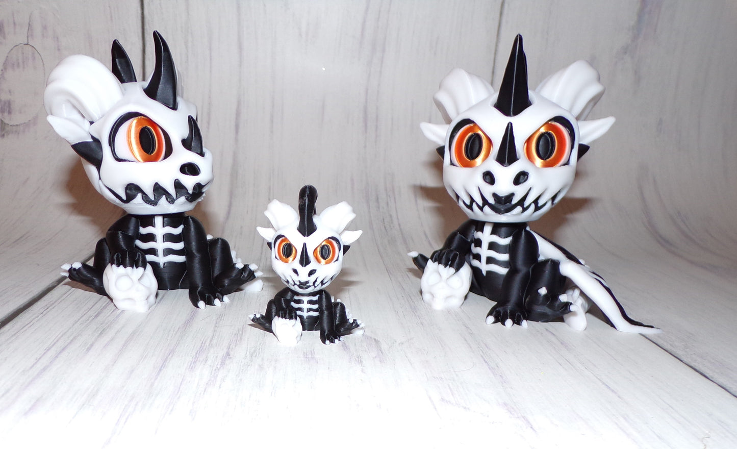 Skeleton Dragon Hatchling Articulated 3d Printed Figurine - Wonderland 3D Printing 