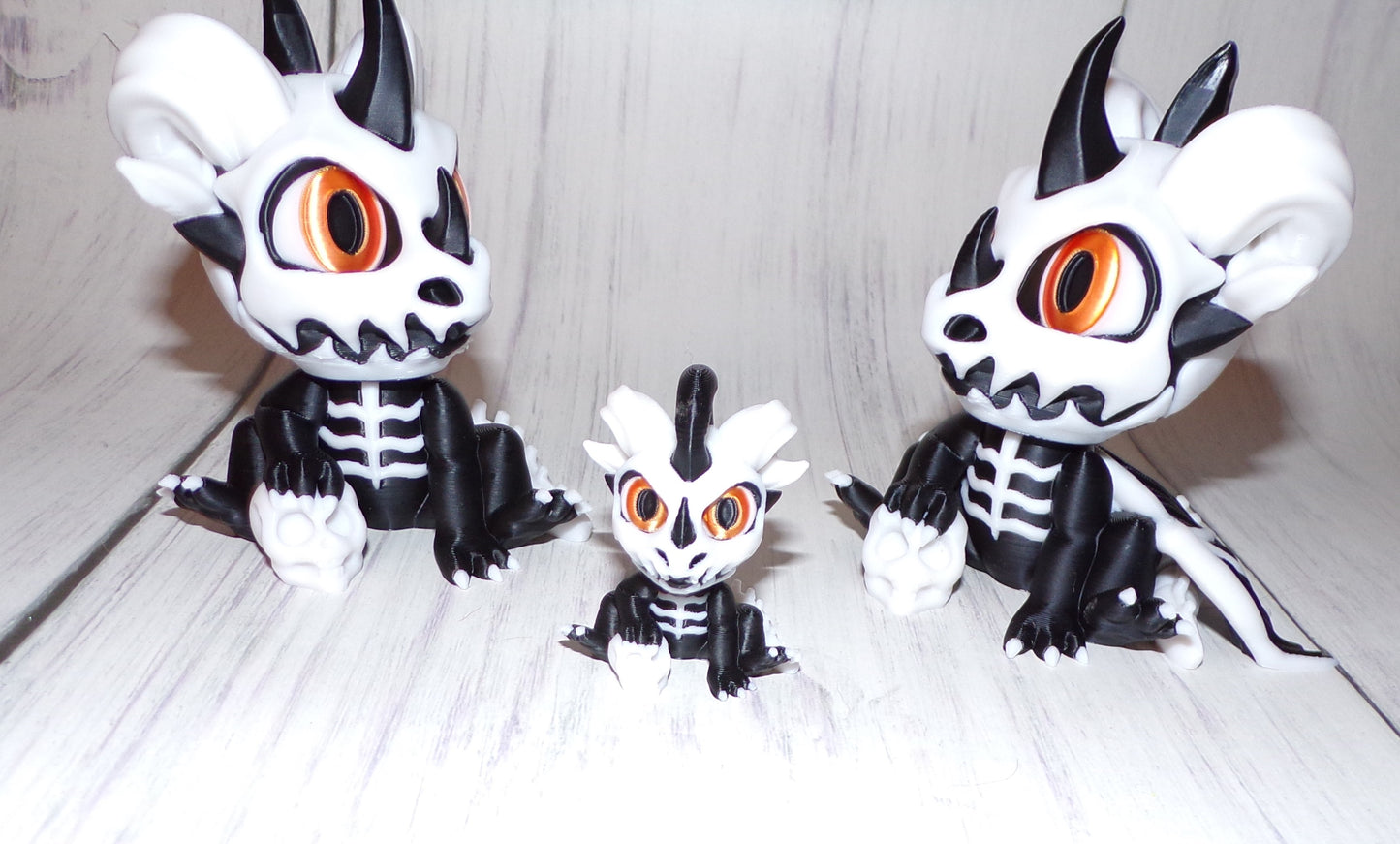 Skeleton Dragon Hatchling Articulated 3d Printed Figurine - Wonderland 3D Printing 