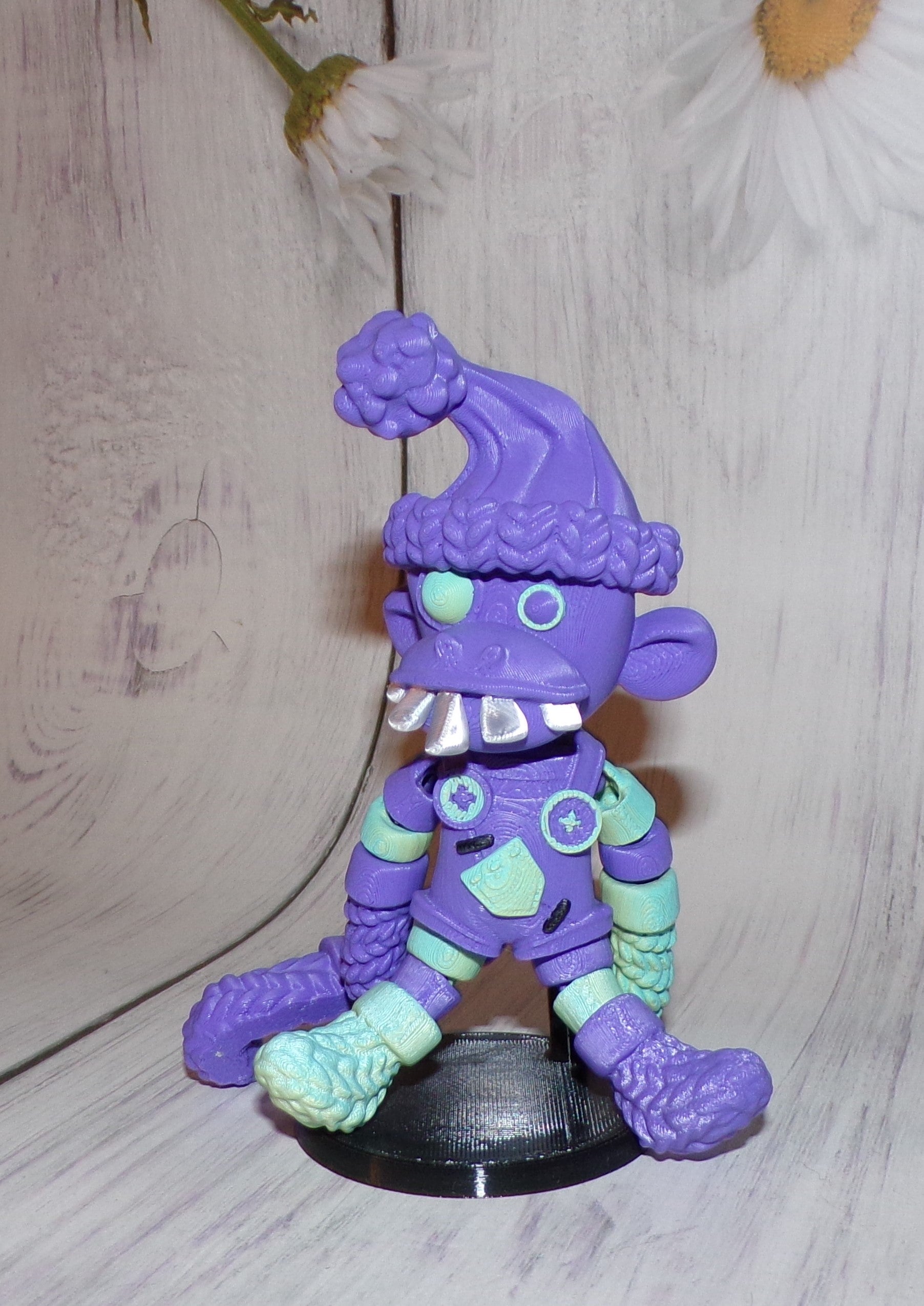 Sock Monkey 3d Printed Articulated Figurine - Wonderland 3D Printing 