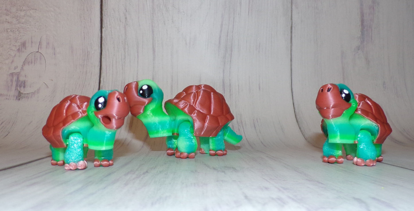 Mini Tortoise Fidget, 3D Printed Articulated Figurine - Wonderland 3D Printing 