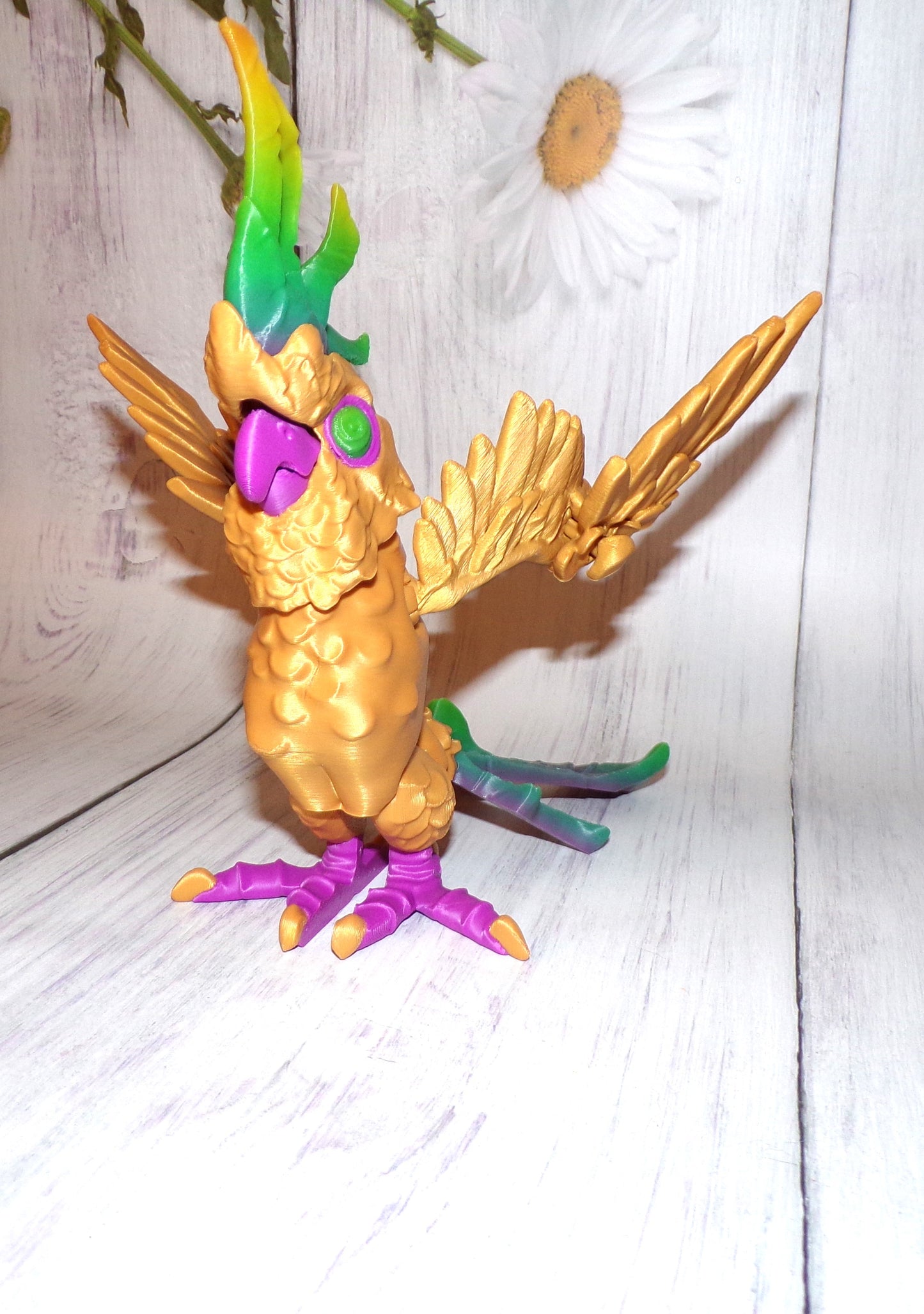 Cockatoo 3d Printed Articulated Figurine - Wonderland 3D Printing 