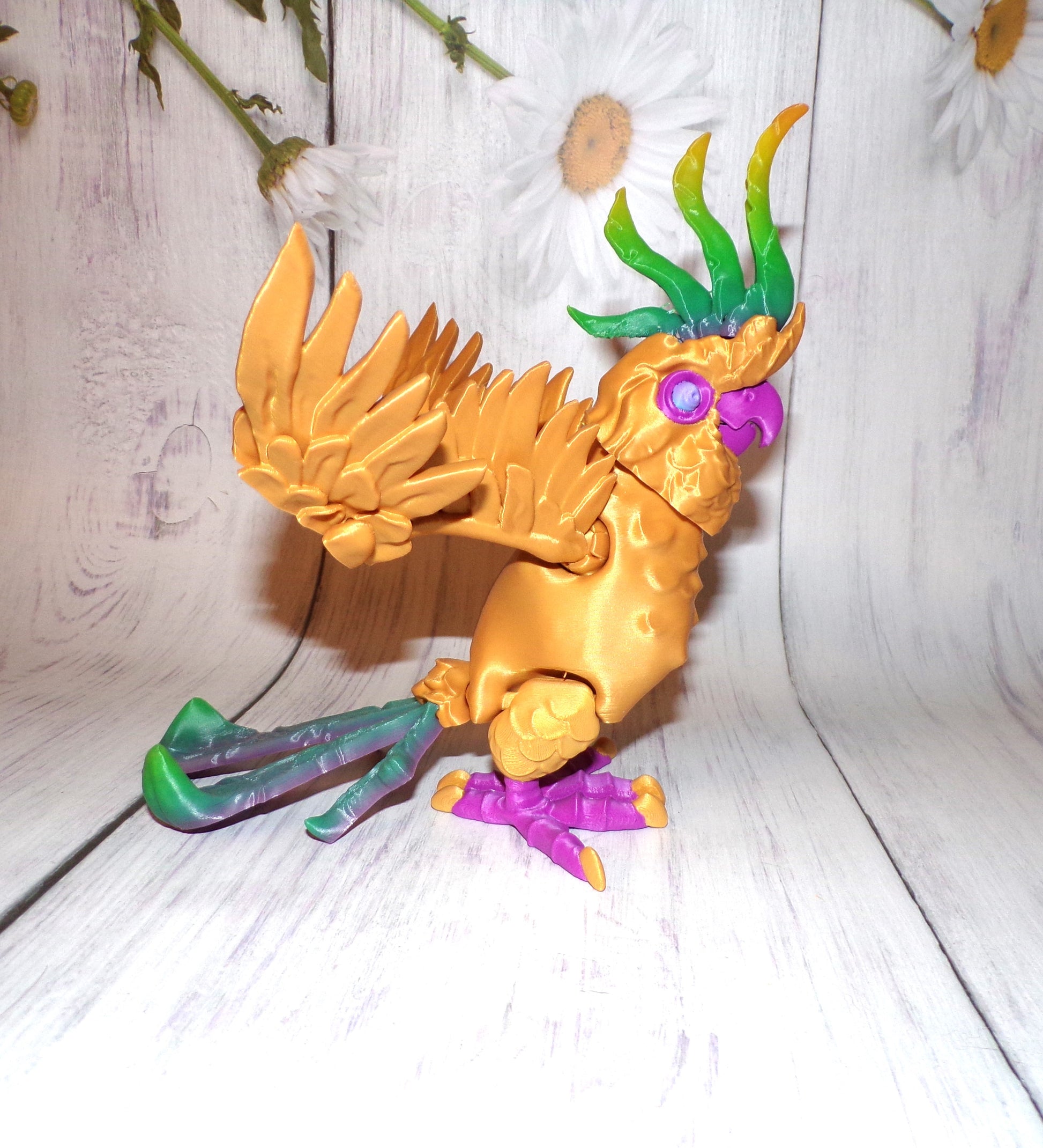 Cockatoo 3d Printed Articulated Figurine - Wonderland 3D Printing 