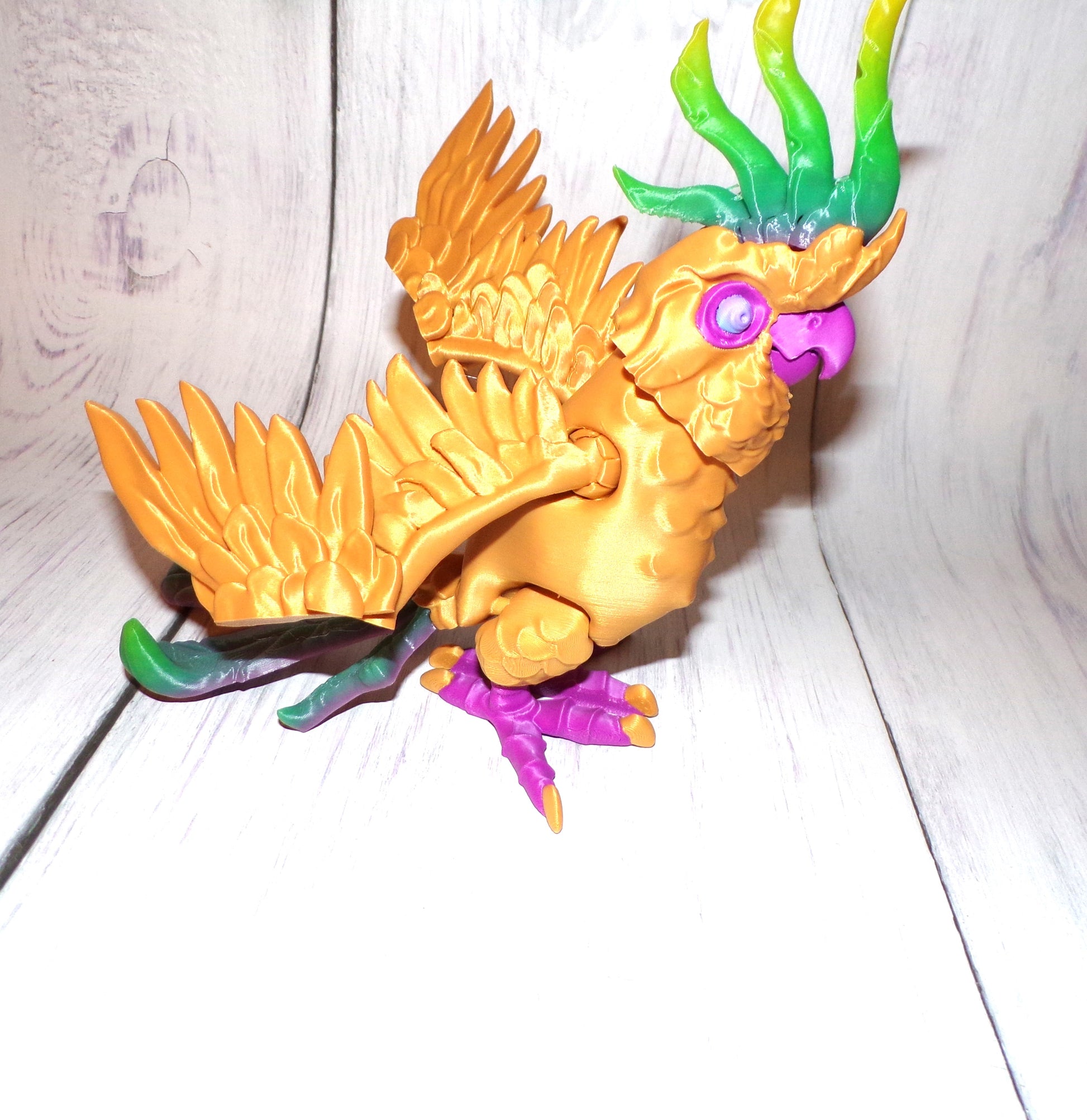 Cockatoo 3d Printed Articulated Figurine - Wonderland 3D Printing 