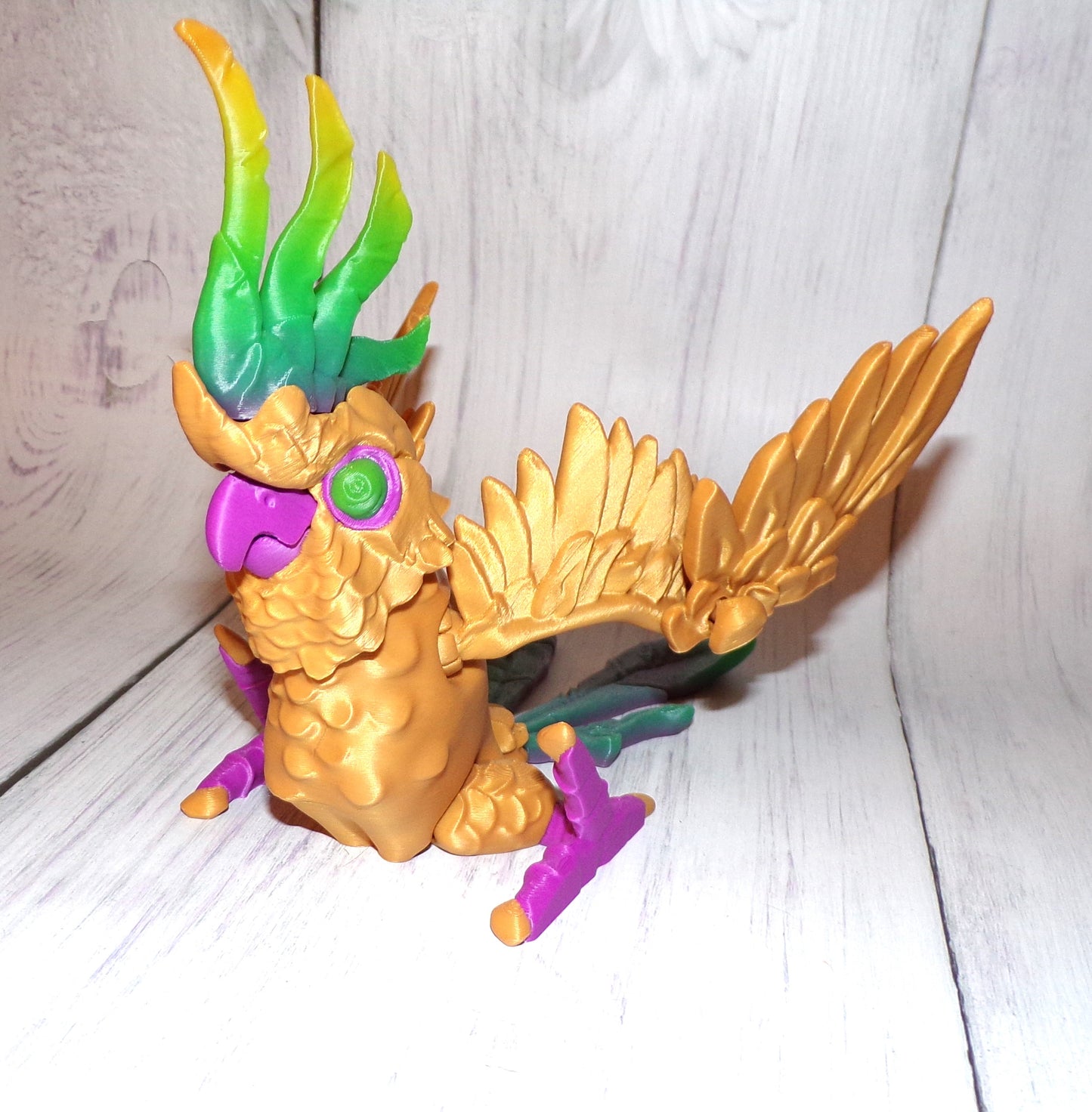 Cockatoo 3d Printed Articulated Figurine - Wonderland 3D Printing 