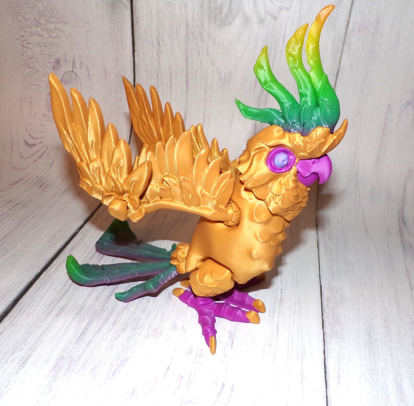 Cockatoo 3d Printed Articulated Figurine - Wonderland 3D Printing 