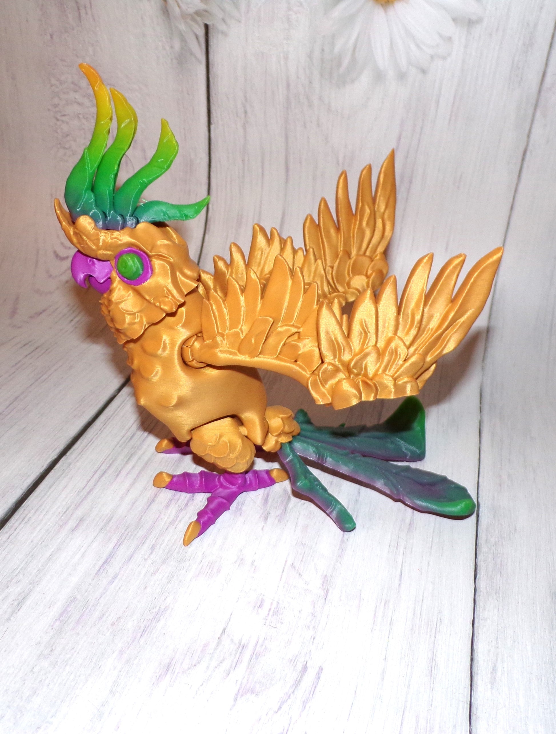 Cockatoo 3d Printed Articulated Figurine - Wonderland 3D Printing 