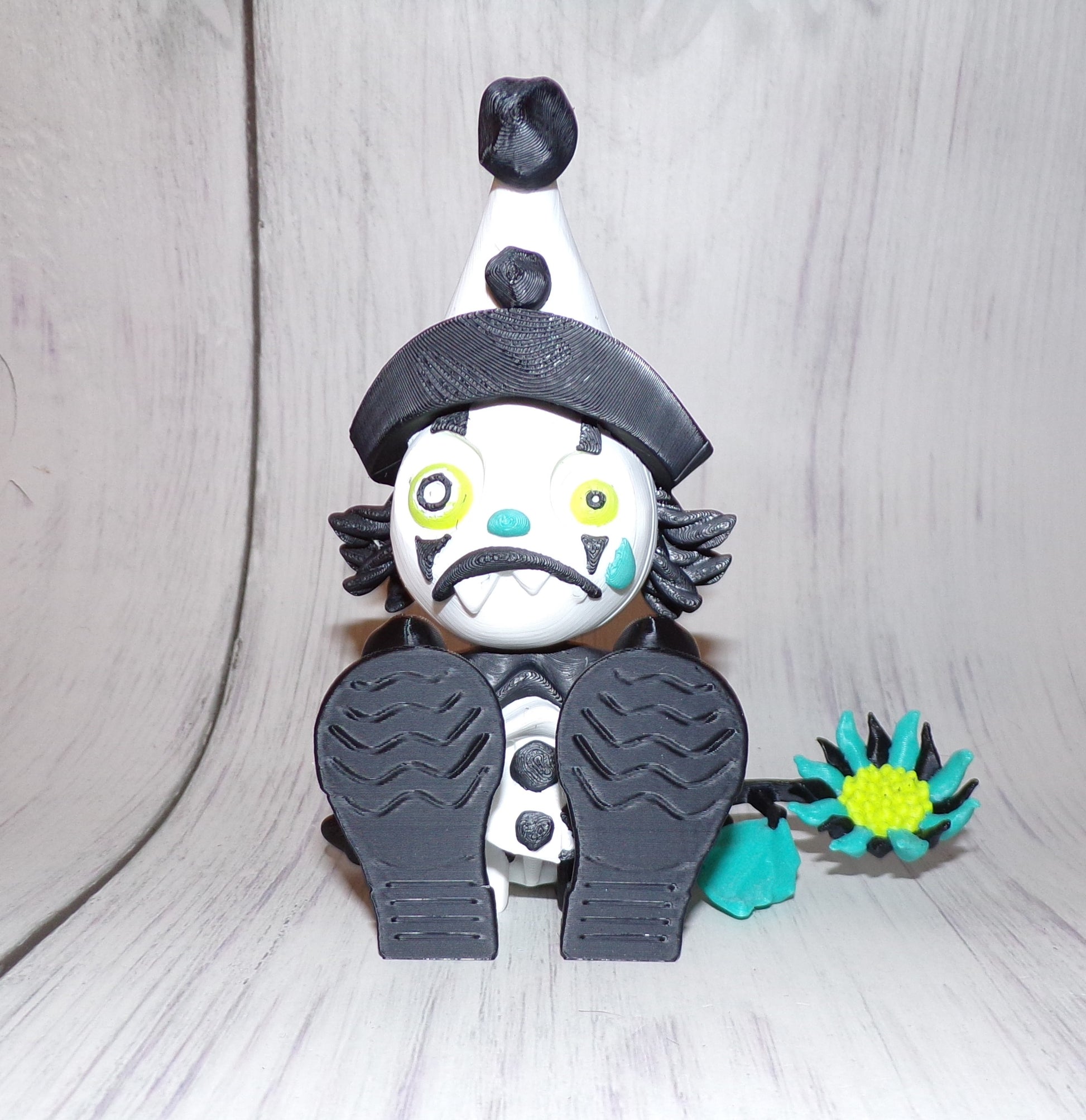 Sad Clown 3d Printed Articulated Figurine - Wonderland 3D Printing 