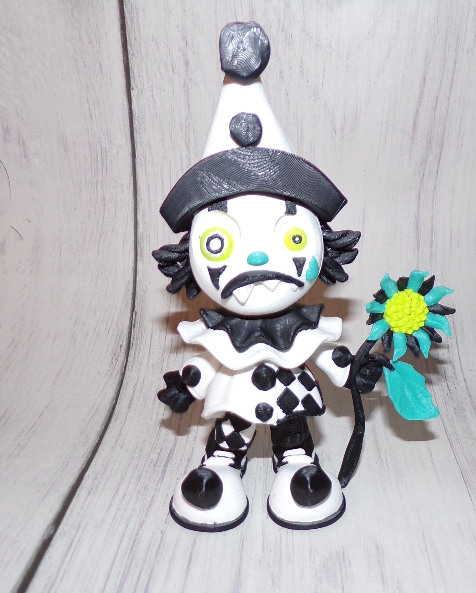 Sad Clown 3d Printed Articulated Figurine - Wonderland 3D Printing 