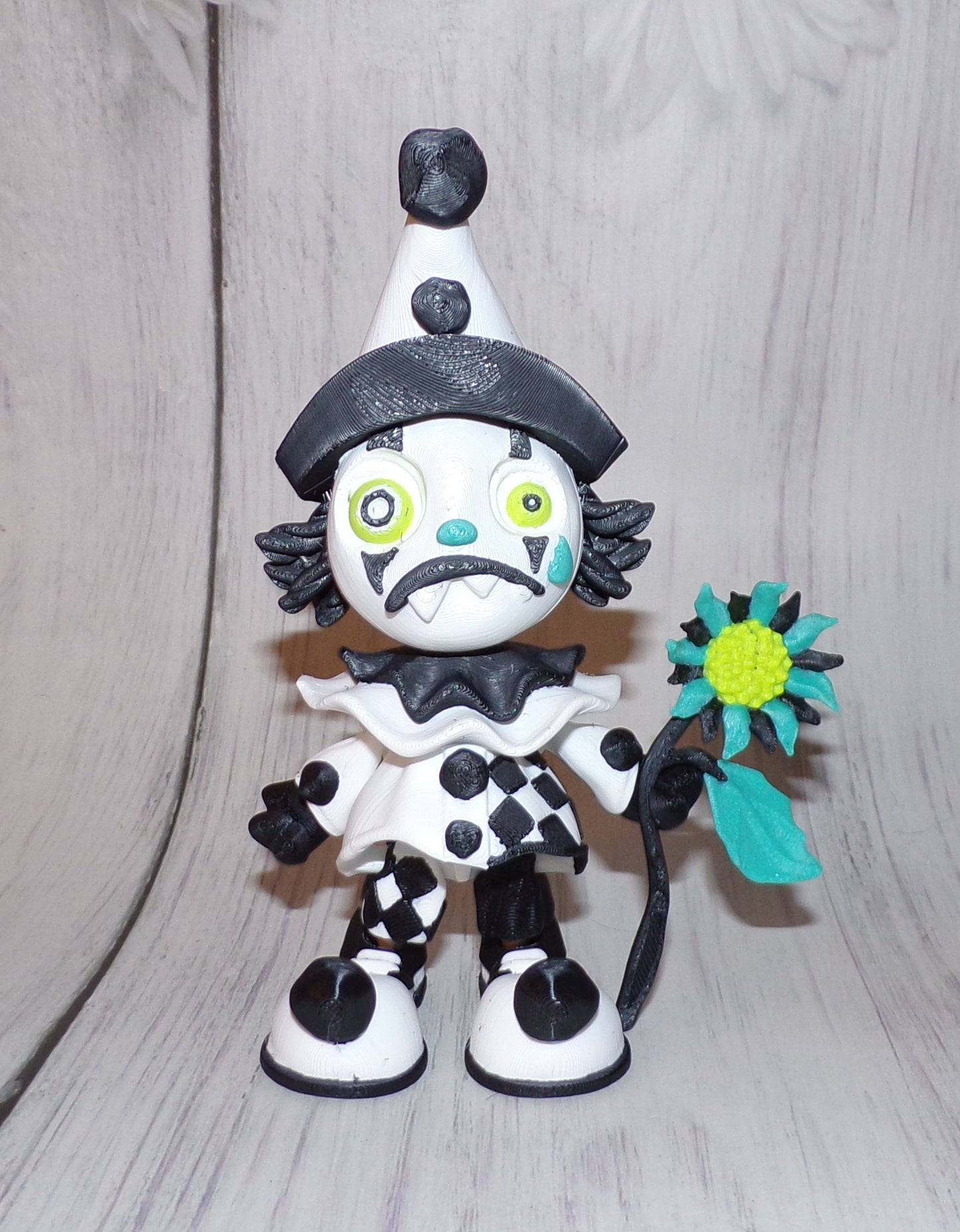 Sad Clown 3d Printed Articulated Figurine - Wonderland 3D Printing 