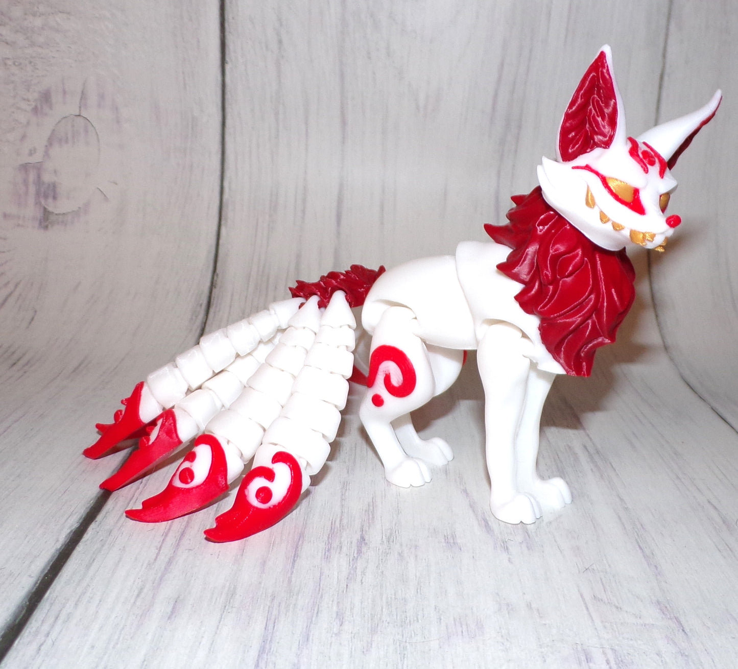 Kitsune 3d Printed Articulated Figurine - Wonderland 3D Printing 