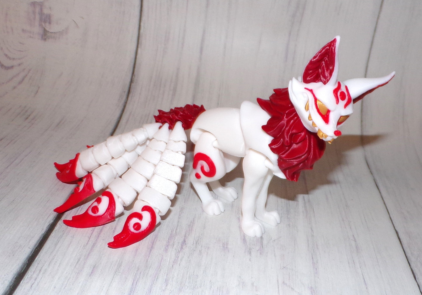 Kitsune 3d Printed Articulated Figurine - Wonderland 3D Printing 