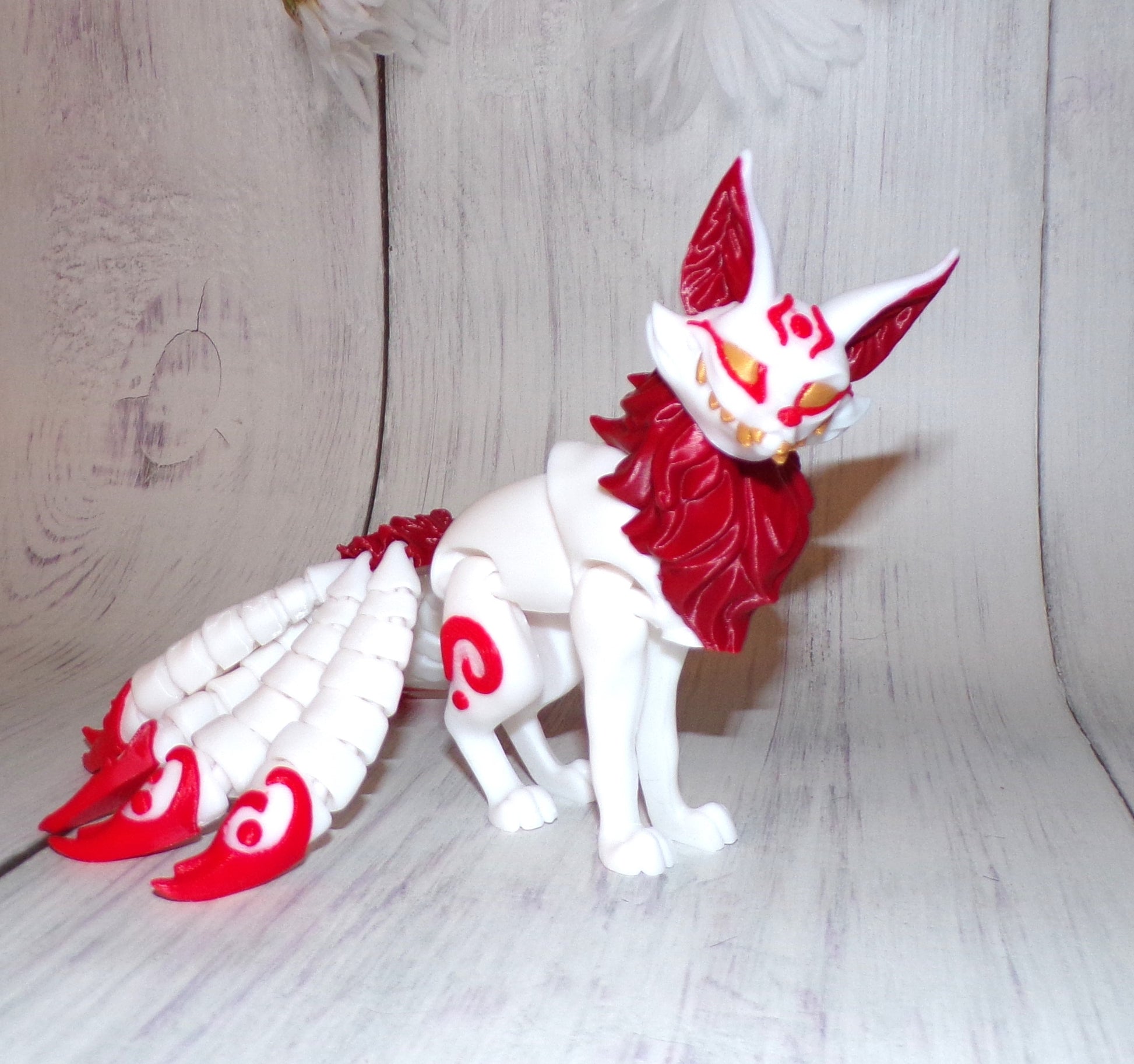 Kitsune 3d Printed Articulated Figurine - Wonderland 3D Printing 