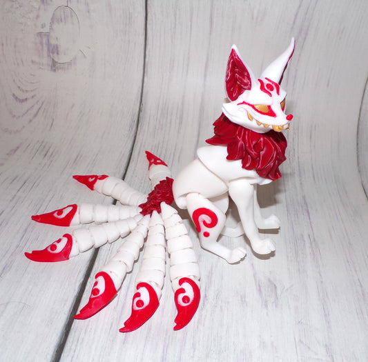 Kitsune 3d Printed Articulated Figurine - Wonderland 3D Printing 