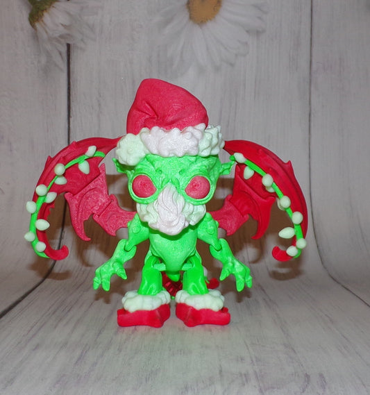 Santa Cthulhu 3d Printed Articulated Figurine - Wonderland 3D Printing 