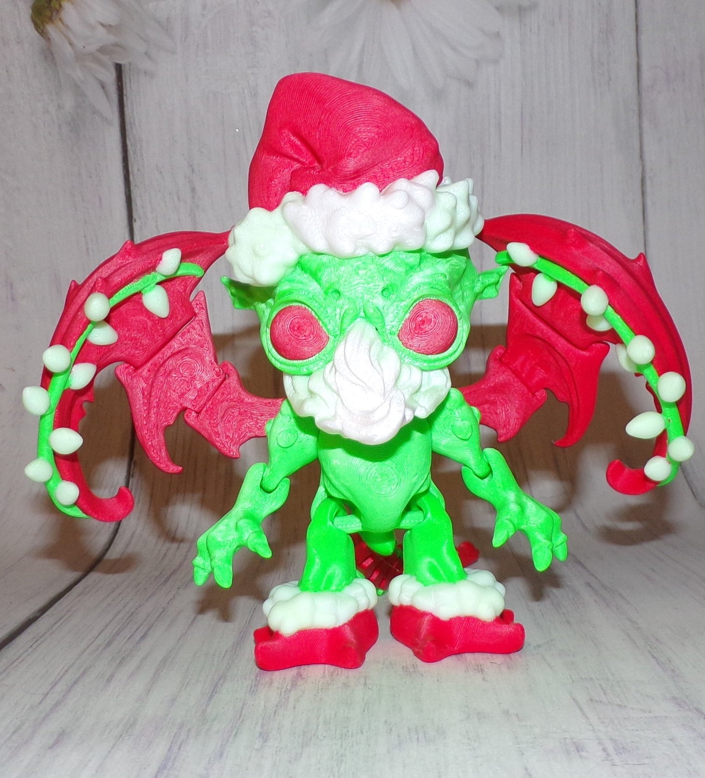 Santa Cthulhu 3d Printed Articulated Figurine - Wonderland 3D Printing 