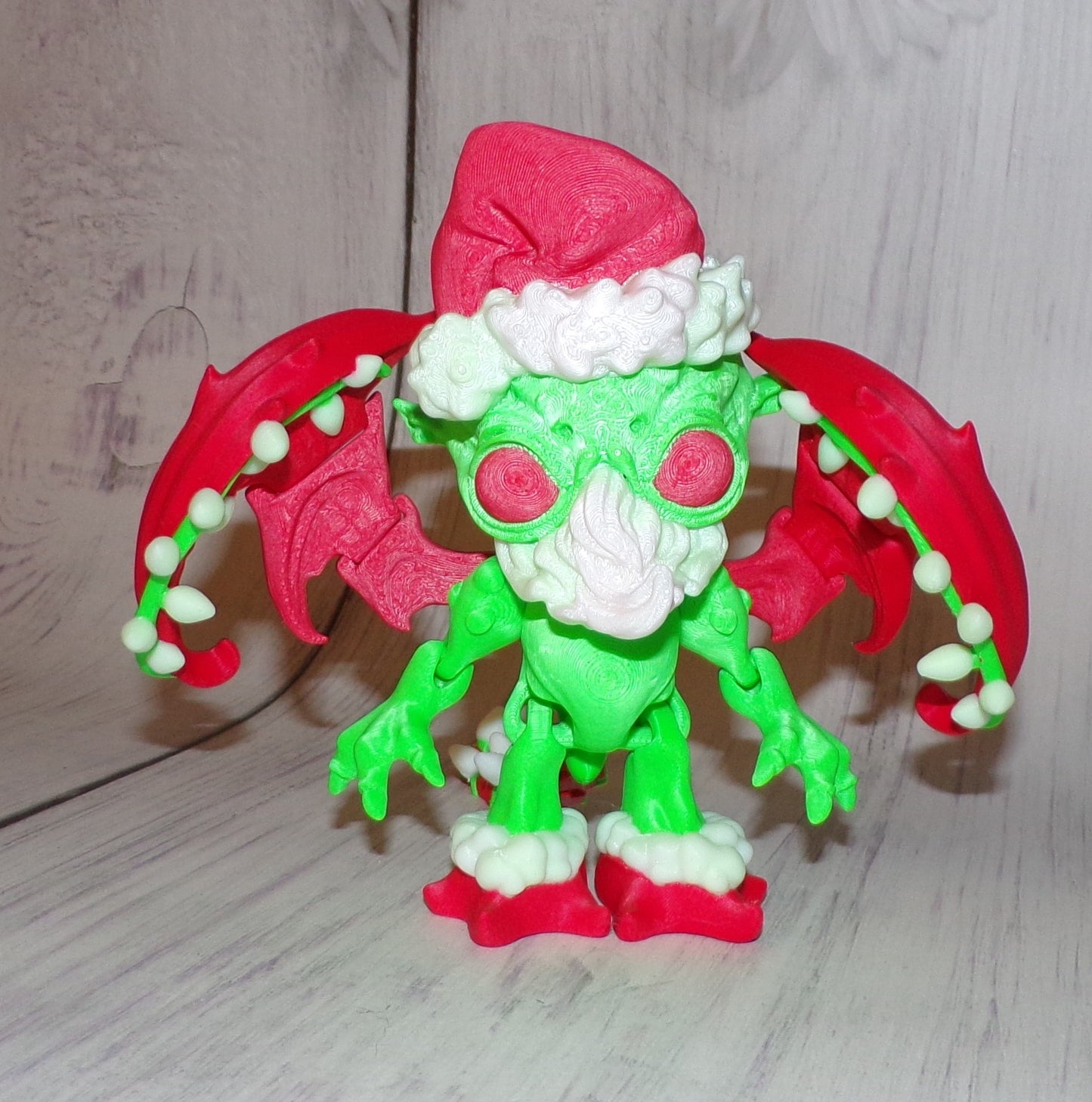 Santa Cthulhu 3d Printed Articulated Figurine - Wonderland 3D Printing 