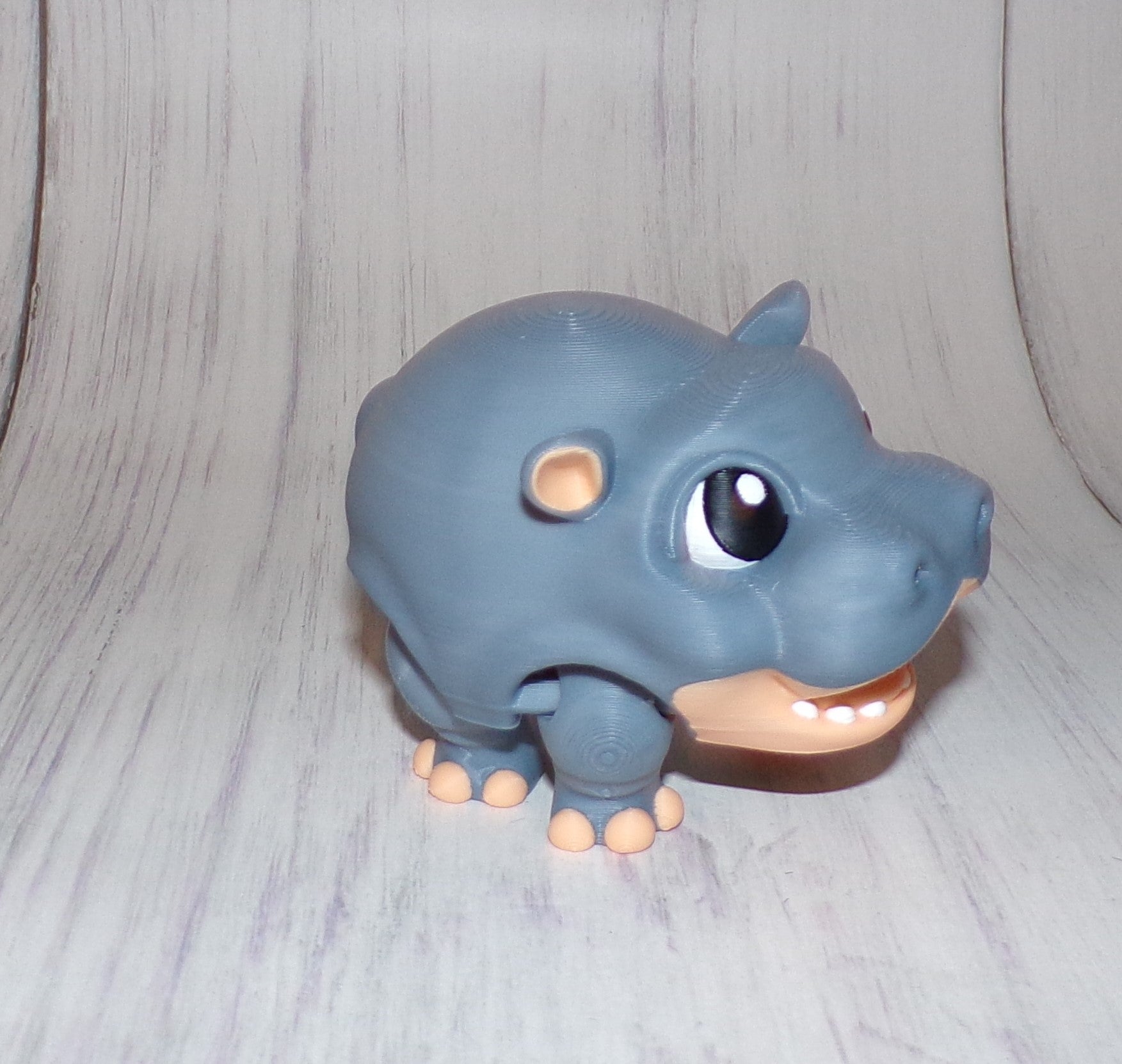 Hippo Puff Articulated 3d Printed Figurine - Wonderland 3D Printing 