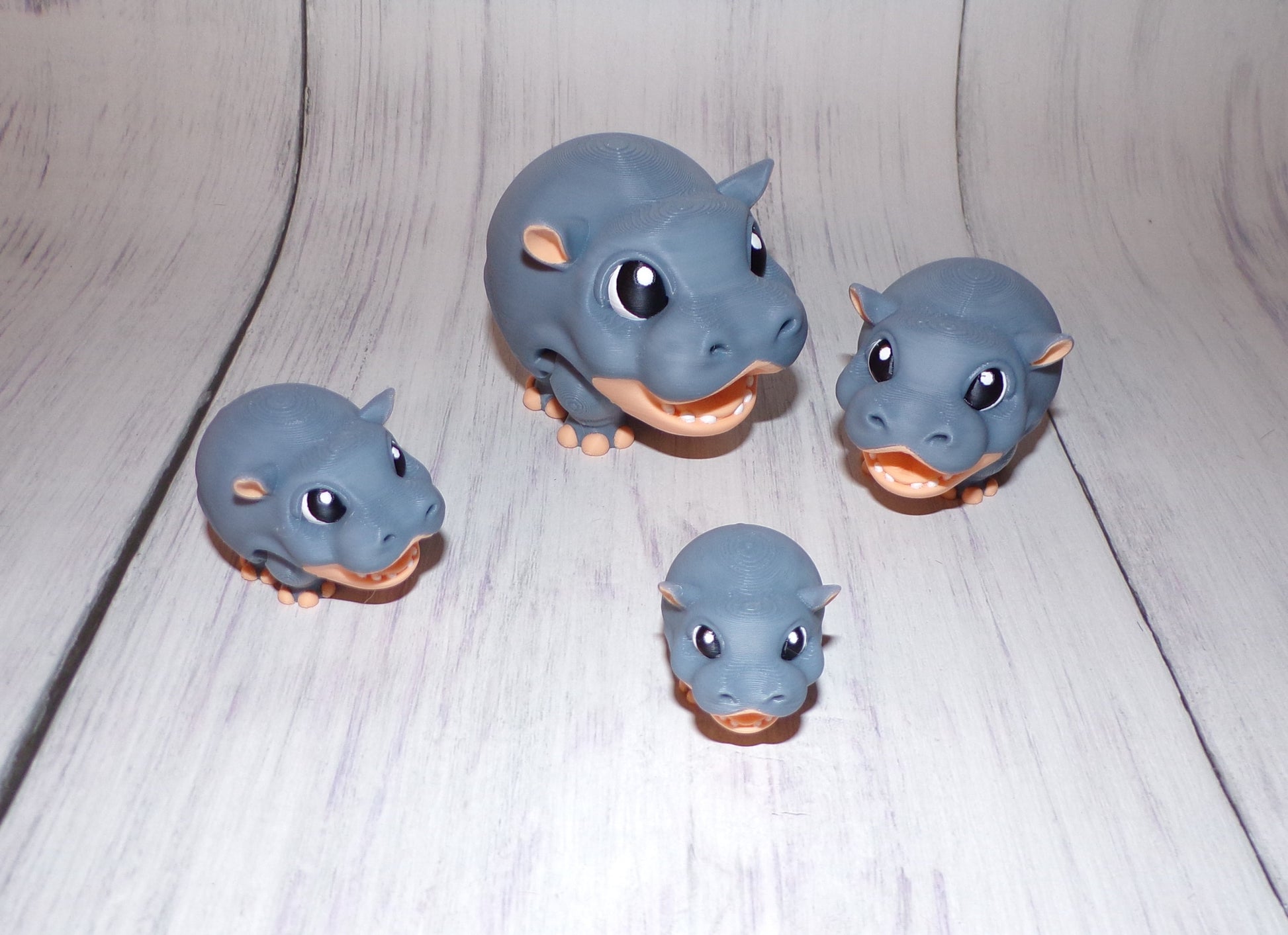 Hippo Puff Articulated 3d Printed Figurine - Wonderland 3D Printing 