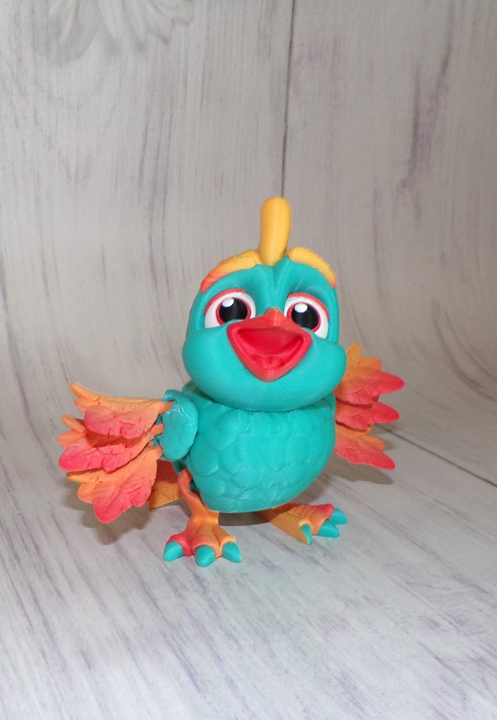 Chicken 3D Printed Articulated Figurine - Wonderland 3D Printing 