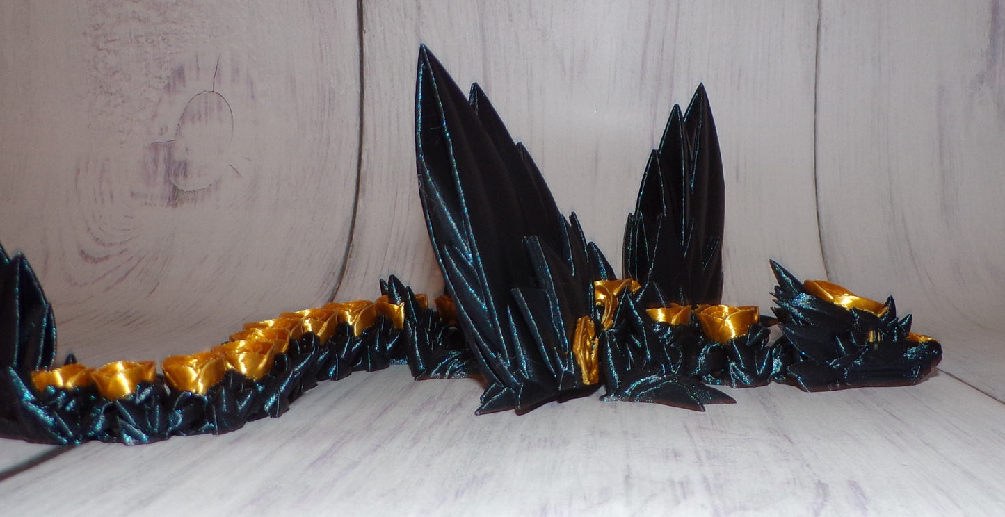 Rose Winged Dragon 3D Printed Articulated Figurine - Wonderland 3D Printing 