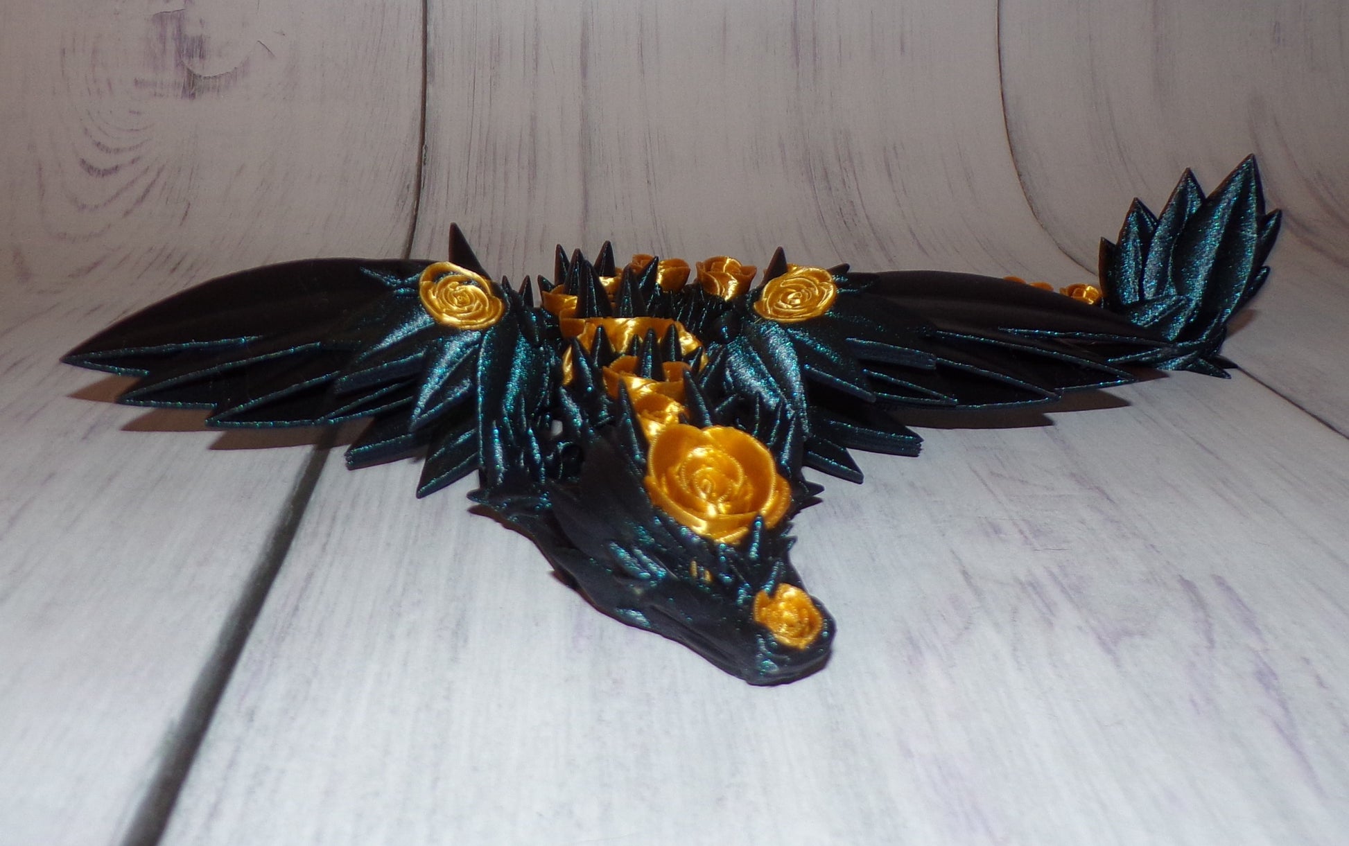 Rose Winged Dragon 3D Printed Articulated Figurine - Wonderland 3D Printing 