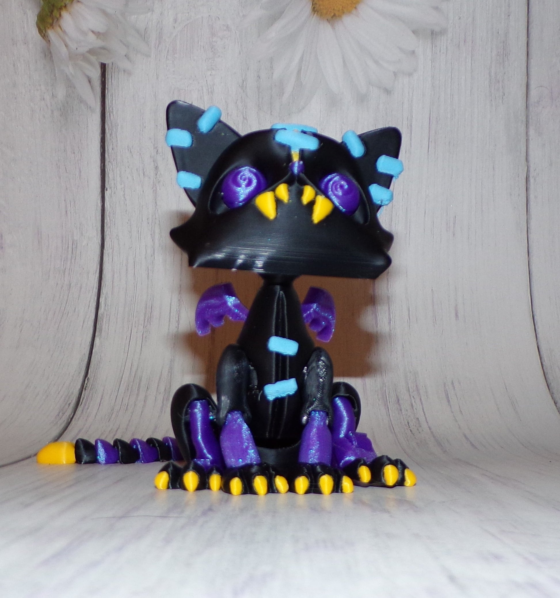 Spooky Twisty Cat 3d printed Articulated Figurine - Wonderland 3D Printing 