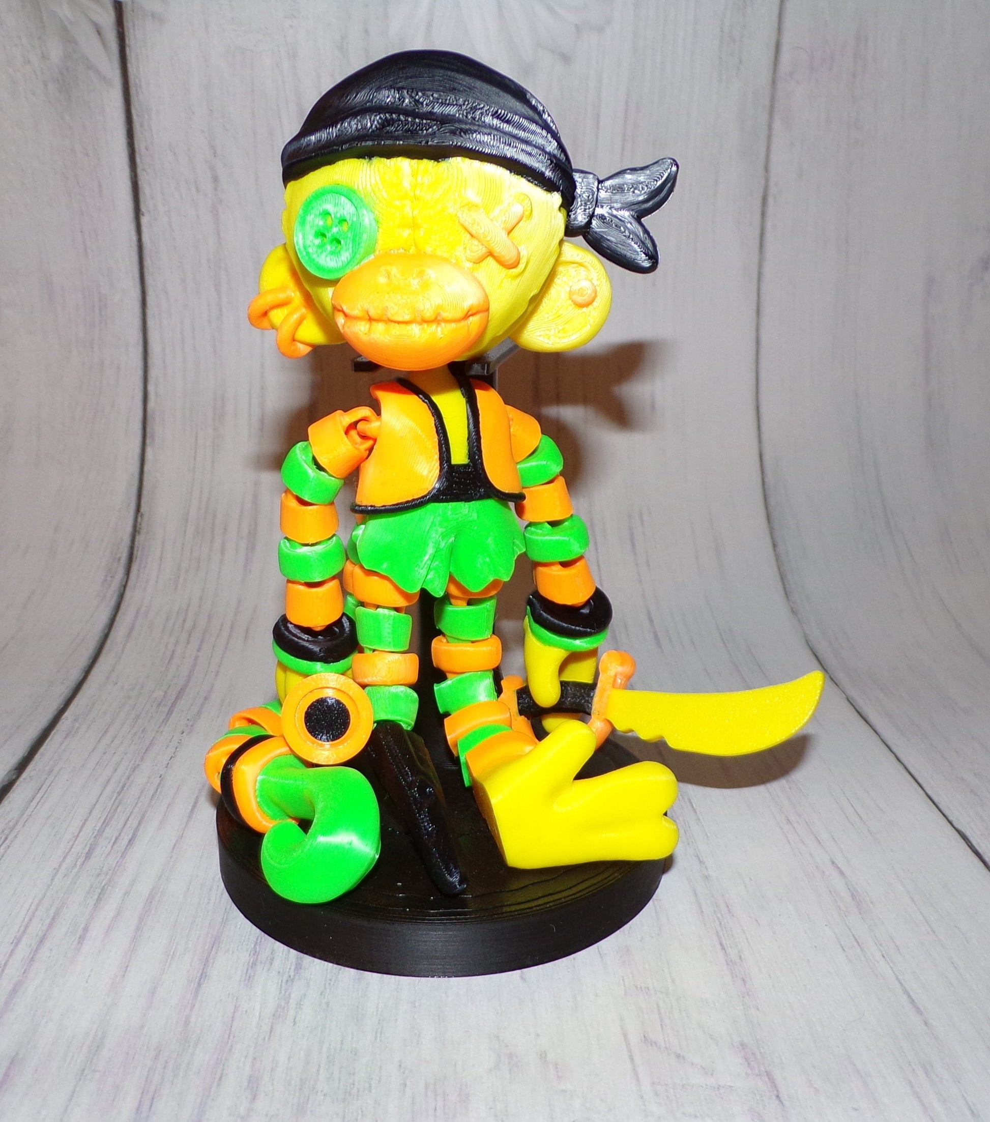 Pirate Monkey 3d printed Articulated Figurine - Wonderland 3D Printing 